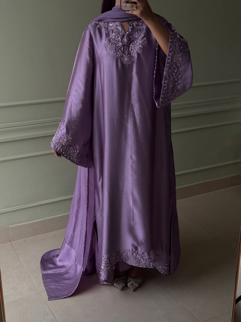 AURA KAFTAN- Hand Embellished 3pc  with trouser Soft silk Fabric for luxuries Looks